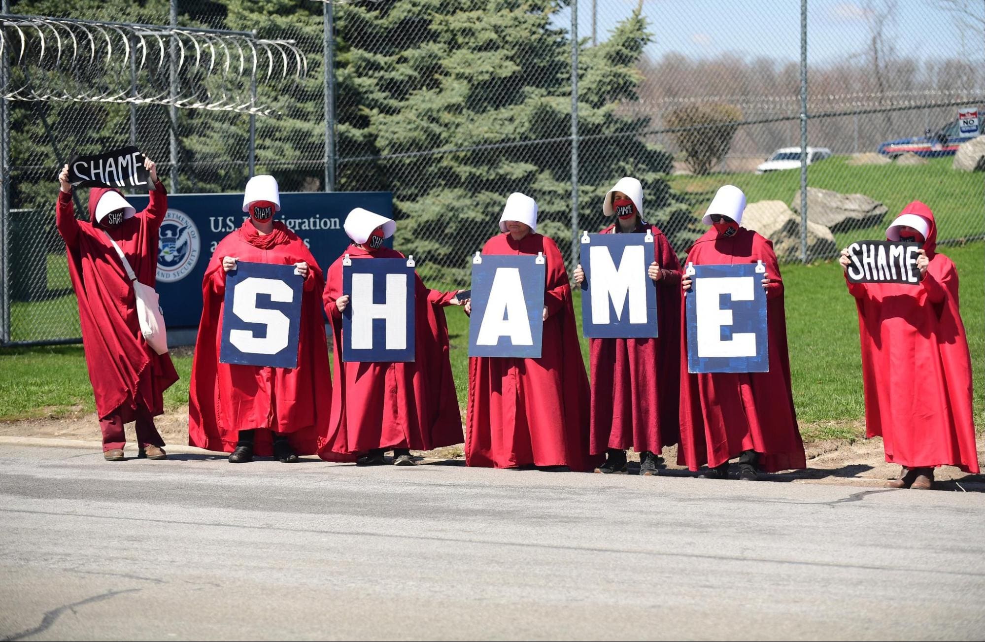 Rally action at Buffalo Federal Detention Center