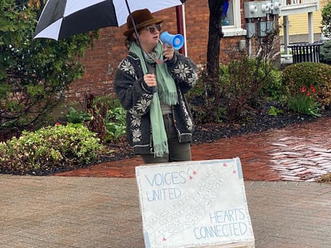 Genesee Valley Indivisible members at Mt. Morris rally